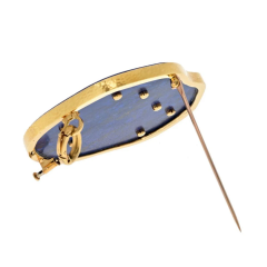 David Webb David Webb Platinum 18K Yellow Gold Lapis And Diamond Airplane Brooch - 3919902