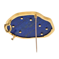 David Webb David Webb Platinum 18K Yellow Gold Lapis And Diamond Airplane Brooch - 3919907