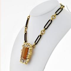 David Webb David Webb Platinum 18K Yellow Gold Large Topaz And Diamond Pendant - 4621145