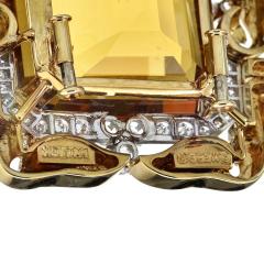 David Webb David Webb Platinum 18K Yellow Gold Large Topaz And Diamond Pendant - 4621148