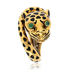 David Webb David Webb Platinum 18K Yellow Gold Leopard Ring - 4020838