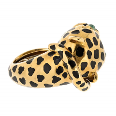 David Webb David Webb Platinum 18K Yellow Gold Leopard Ring - 4020839