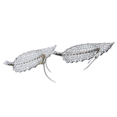 David Webb David Webb Platinum 40 Carat Diamond Feather Set Of Two Brooch - 3843447
