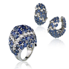 David Webb David Webb Platinum Sapphire Diamonds Ring Ring - 3843536