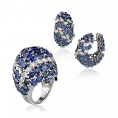 David Webb David Webb Sapphire Diamond Earrings and Ring - 1673420