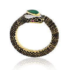 David Webb David Webb Snake Green Emerald Cabochon Bracelet - 1673245