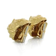 David Webb David Webb Textured Nugget Clip On Earrings - 1668531