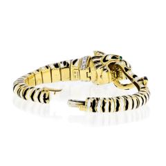 David Webb David Webb Tiger Head Black And White Enamel Diamond Bracelet - 1673337