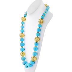 David Webb David Webb Turquoise Large Bead Strand Necklace - 1683186