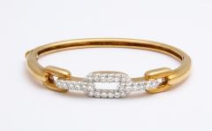 David Webb David Webb Vintage Gold and Diamond Bangle Bracelet - 1903060
