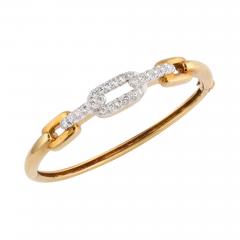 David Webb David Webb Vintage Gold and Diamond Bangle Bracelet - 1932850