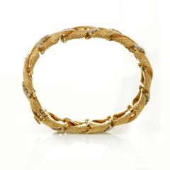 David Webb David Webb Vintage Woven Gold with Diamonds Bracelet - 1674929