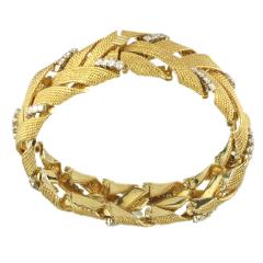 David Webb David Webb Vintage Woven Gold with Diamonds Bracelet - 1674932