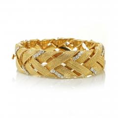 David Webb David Webb Vintage Woven Gold with Diamonds Bracelet - 1676123