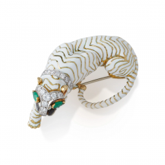 David Webb David Webb White Enamel Tiger Brooch - 2720756