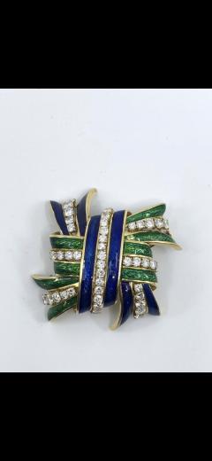 David Webb Enamel diamond David Webb Brooch - 1754916