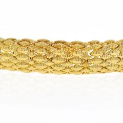 David Webb FLEXIBLE PLATINUM 18K YELLOW GOLD TEXTURED NAVETTE MULTI GOLD LINK BRACELET - 1786231