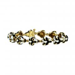 David Webb LION HEAD PLATINUM 18K YELLOW GOLD 12 ONE LINE BLACK ENAMEL HEAD MOTIFS - 1798613