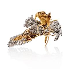 David Webb PLATINUM 18K YELLOW GOLD 20 00 CARATS DIAMOND DOUBLE CLIP CONVERTABLE BROOCH - 1767622