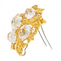 David Webb PLATINUM 18K YELLOW GOLD CHECKERBOARD CUT ROCK CRYSTAL PENDANT BROOCH - 2824489