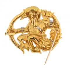 David Webb PLATINUM 18K YELLOW GOLD SAGITTARIUS DIAMOND ZODIAC PENDANT PIN BROOCH - 3145632
