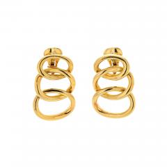 David Webb PLATINUM 18K YELLOW GOLD TRIPLE OVAL LAYERED HOOP STYLE CLIP ON EARRINGS - 3103203