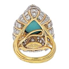 David Webb VINTAGE DAVID WEBB TURQUOISE AND DIAMOND RING - 2029546