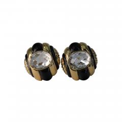 David Webb Webb Rock Crystal and Emanel Earrings - 2740743