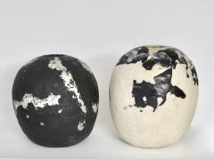 David Whitehead David Whitehead Ceramic Artist White and Black Wood Fired Ceramic Vase La Borne - 1064066