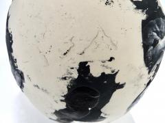 David Whitehead David Whitehead Ceramic Artist White and Black Wood Fired Ceramic Vase La Borne - 1064068