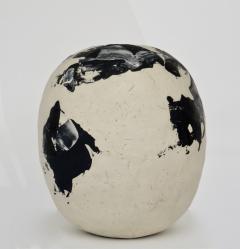 David Whitehead David Whitehead Ceramic Artist White and Black Wood Fired Ceramic Vase La Borne - 1064071