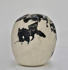 David Whitehead David Whitehead Ceramic Artist White and Black Wood Fired Ceramic Vase La Borne - 1064073