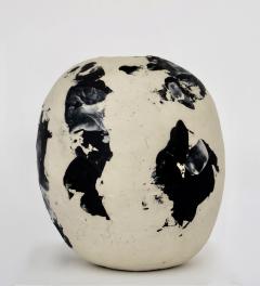 David Whitehead David Whitehead Ceramic Artist White and Black Wood Fired Ceramic Vase La Borne - 1064075