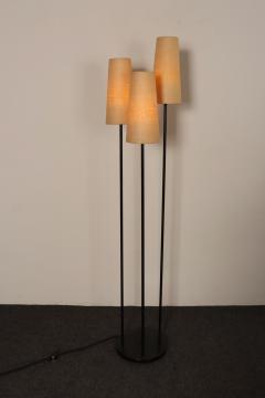 David Wurster Vintage Black Metal Three Fixture Floor Lamp with Shades by David Wurster - 4770149