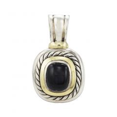 David Yurman 14k Yellow Gold Sterling Silver Black Onyx Genuine David Yurman Pendant - 4527149