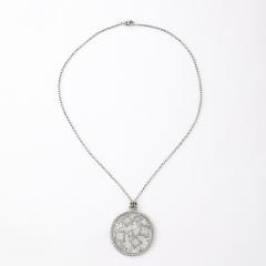 David Yurman David Yurman Sterling Silver Diamond Quatrefoil Disc Necklace - 4653623