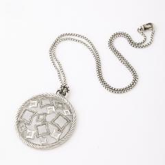 David Yurman David Yurman Sterling Silver Diamond Quatrefoil Disc Necklace - 4653626
