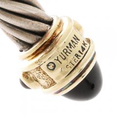 David Yurman Modernist Sterling Silver 14K Gold Onyx Garnet Cable Bracelet by David Yurman - 4720271