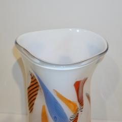 Davide Dona Davide Don Italian Large Free Form White Orange Red Blue Murano Art Glass Vase - 1127423