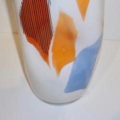 Davide Dona Davide Don Italian Large Free Form White Orange Red Blue Murano Art Glass Vase - 1127424