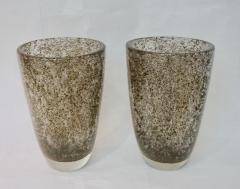 Davide Dona Davide Dona Italian Pair of Modern Gold Grey Murano Glass Vases - 372663