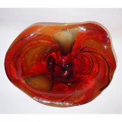 Davide Dona Davide Dona Modern Art Red Azure Blue White Murano Glass Sculptural Vase Bowl - 483220