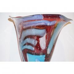 Davide Dona Davide Dona Modern Art Red Azure Blue White Murano Glass Sculptural Vase Bowl - 483223