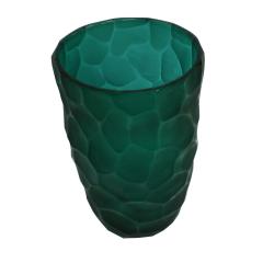 Davide Dona Davide Dona Signed Sculptural Faceted Green Murano Glass Vase Italy 70s - 849258