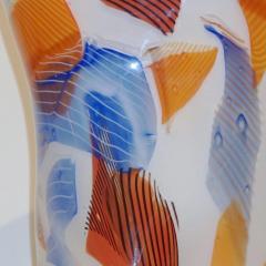 Davide Dona Davide Dona Small Free Form White Orange Red Blue Murano Art Glass Vase - 1202587