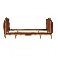 Day bed circa 1920 with velvet upholstered headboard and foot board - 1886212