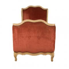 Day bed circa 1920 with velvet upholstered headboard and foot board - 1886214