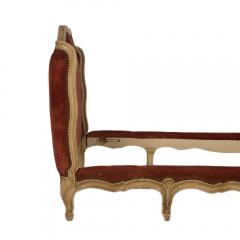 Day bed circa 1920 with velvet upholstered headboard and foot board - 1886235