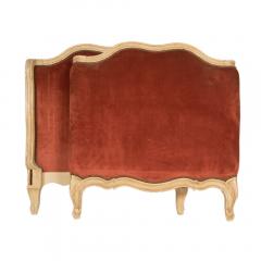 Day bed circa 1920 with velvet upholstered headboard and foot board - 1886237