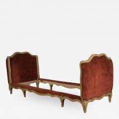 Day bed circa 1920 with velvet upholstered headboard and foot board - 1888002